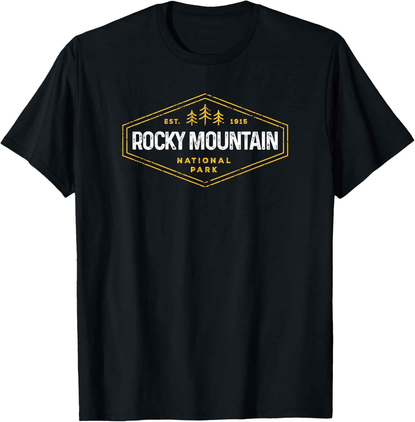 Rocky Mountains National Park Badge Camping Hiking Souvenir T-Shirt - T-Shirt | Black