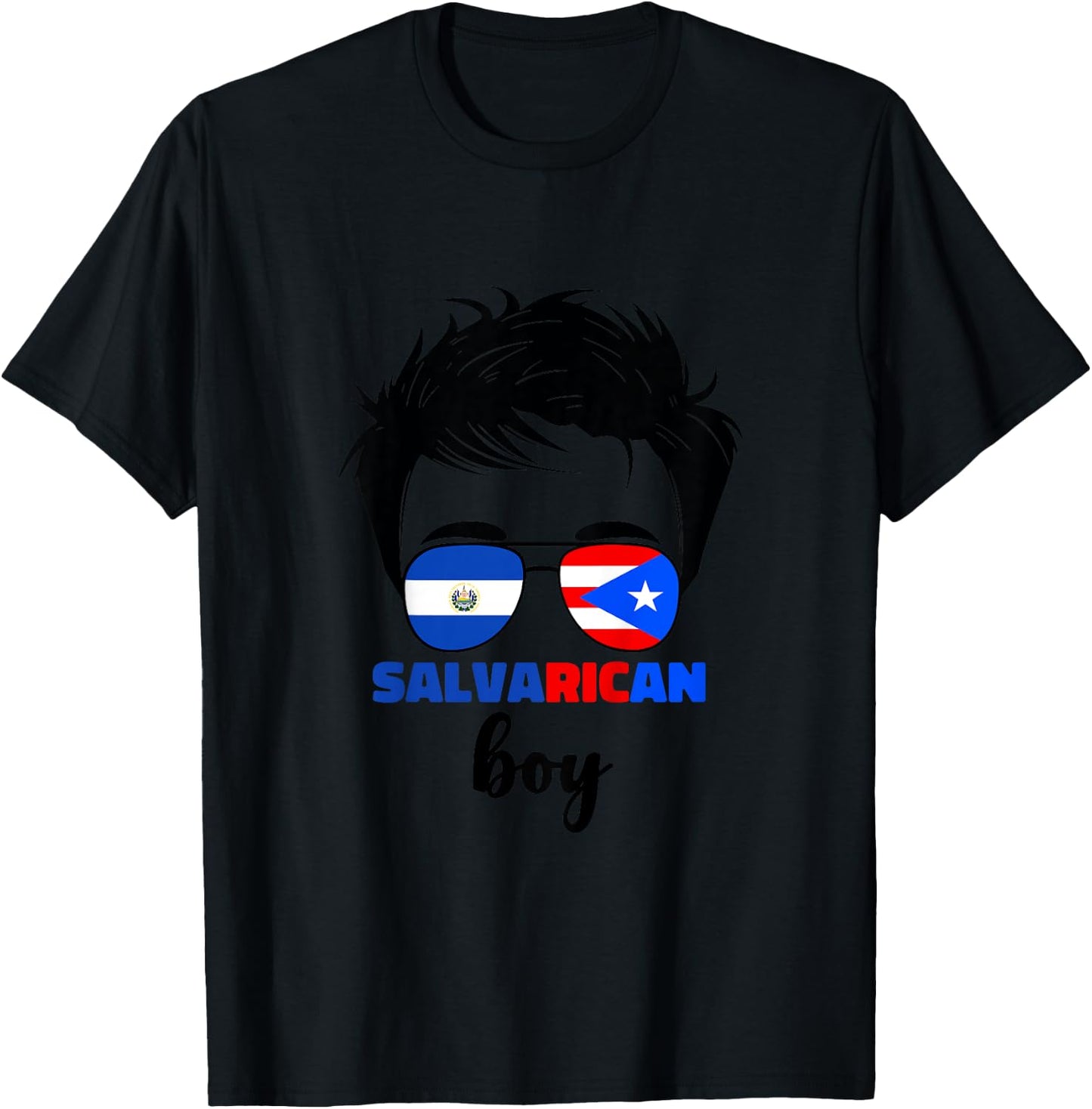 Kids Half Salvadorian And Puerto Rican Rico El Salvador Baby Boys T-Shirt - T-Shirt | Black