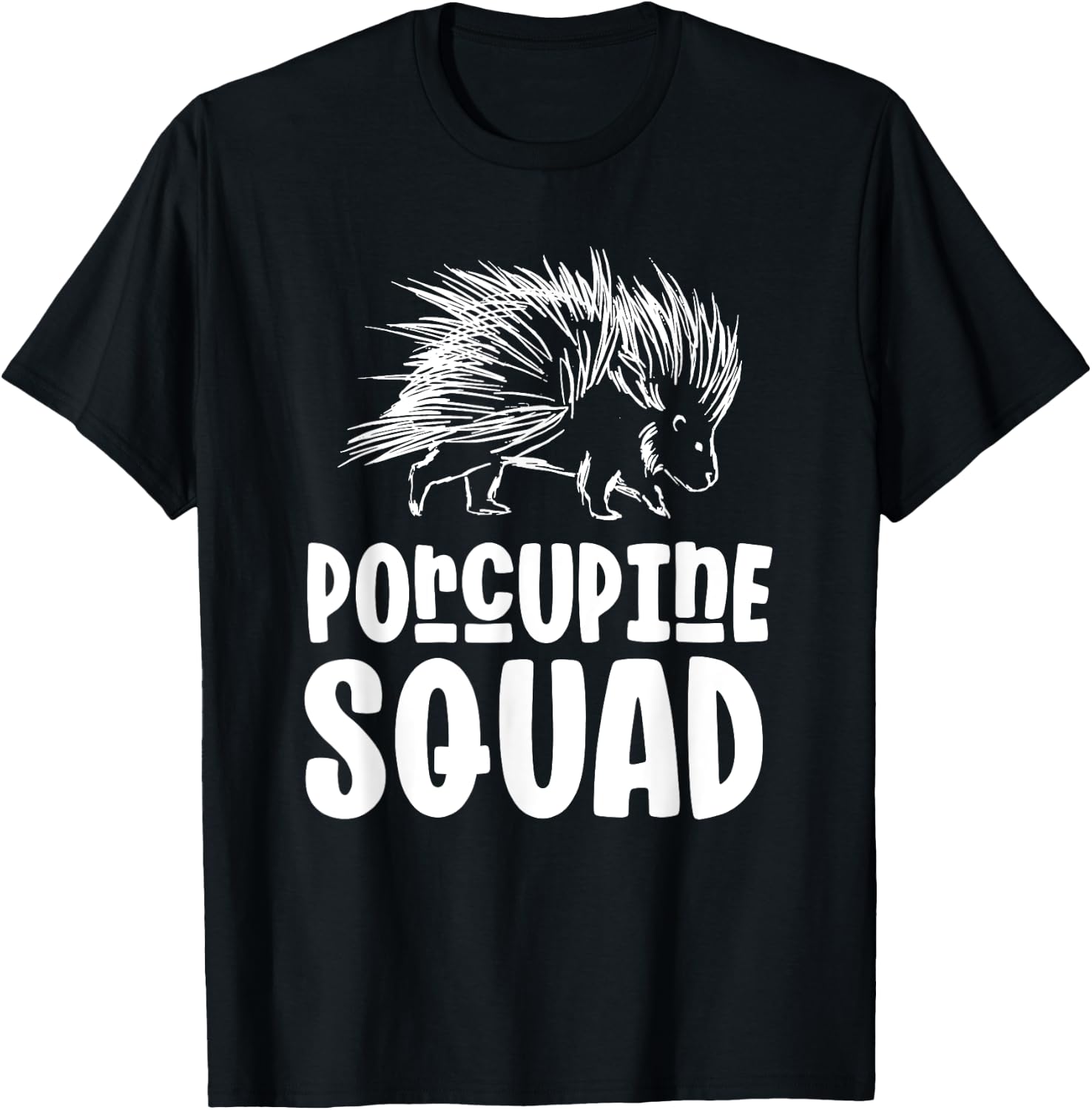 Porcupine Squad Humor Cute Animal Porcupines T-Shirt - T-Shirt | Black
