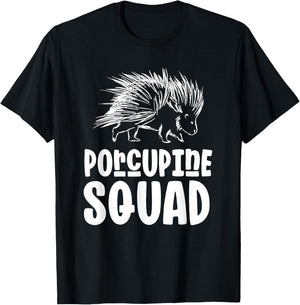Porcupine Squad Humor Cute Animal Porcupines T-Shirt - T-Shirt | Black