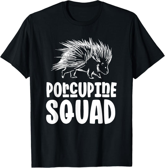 Porcupine Squad Humor Cute Animal Porcupines T-Shirt - T-Shirt | Black