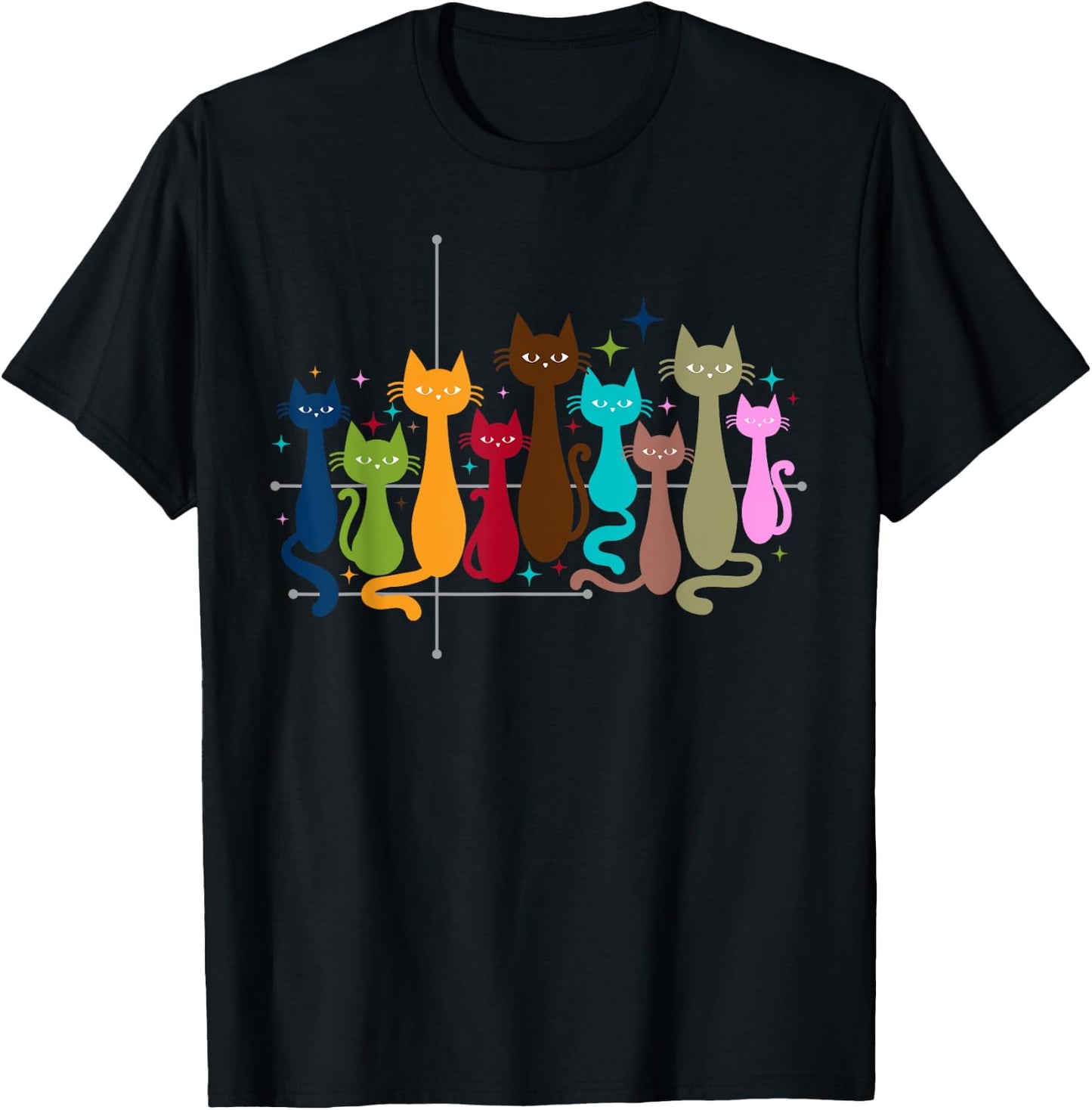 Classic Art Kitten Lover Vintage Artwork Cute Cat T-Shirt - T-Shirt | Black