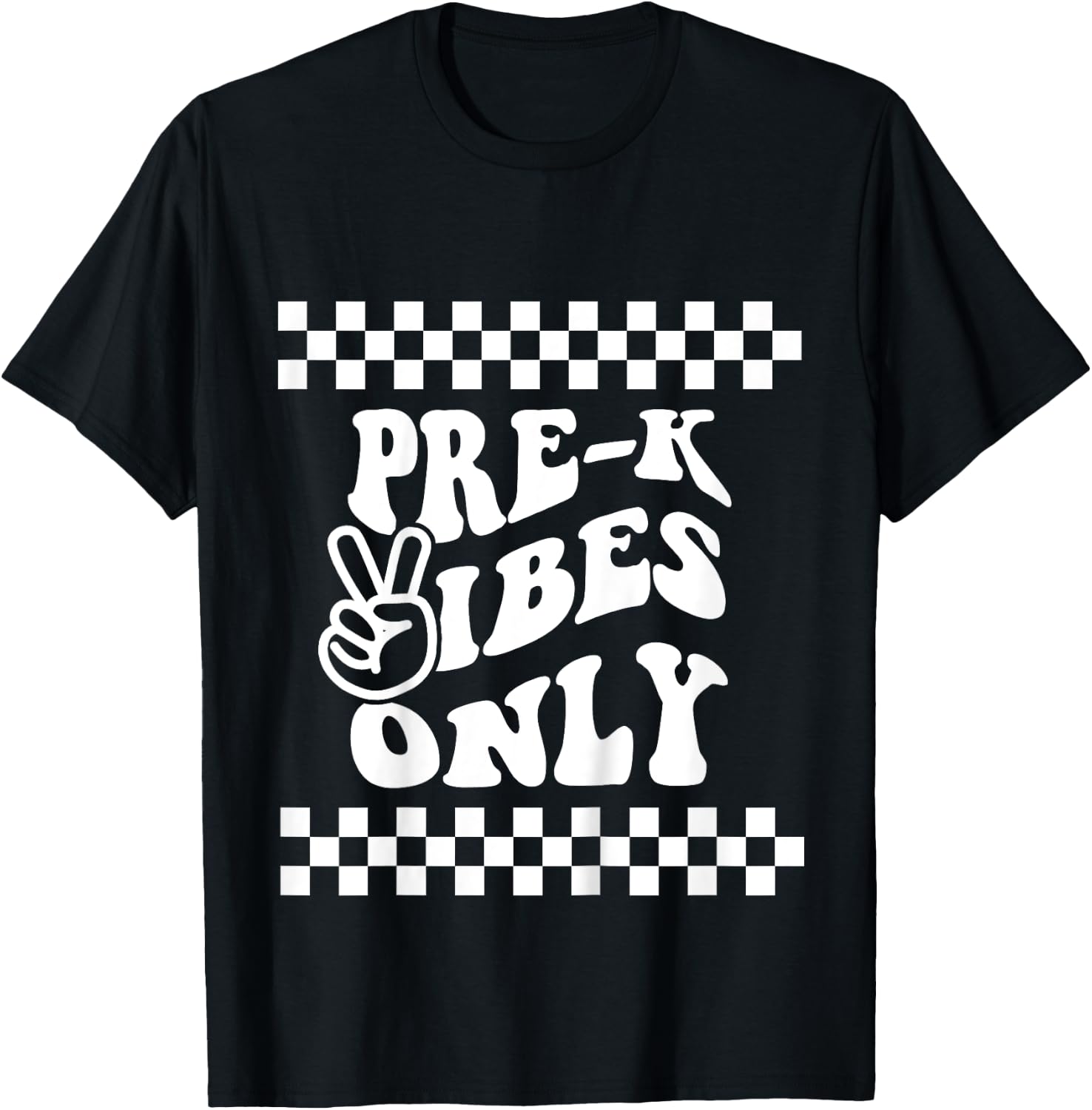 Pre K Vibes Only Retro Girl First Day of PreK Boy Toddlers T-Shirt - T-Shirt | Black