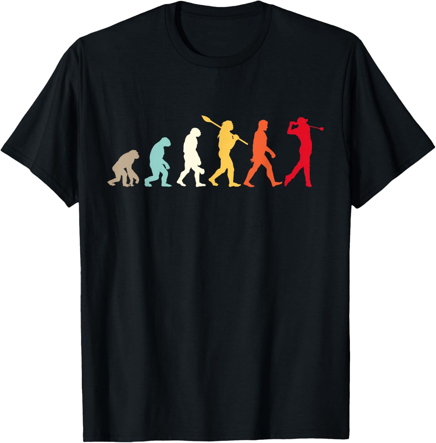 Retro Vintage Golfer Golf Player Lover Funny Golf Evolution T-Shirt - T-Shirt | Black