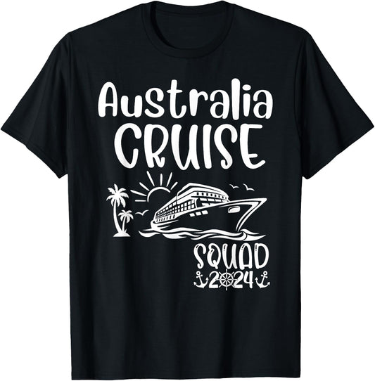 Australia Cruise Squad 2024 Australia Holiday Family Matchin T-Shirt - T-Shirt | Black