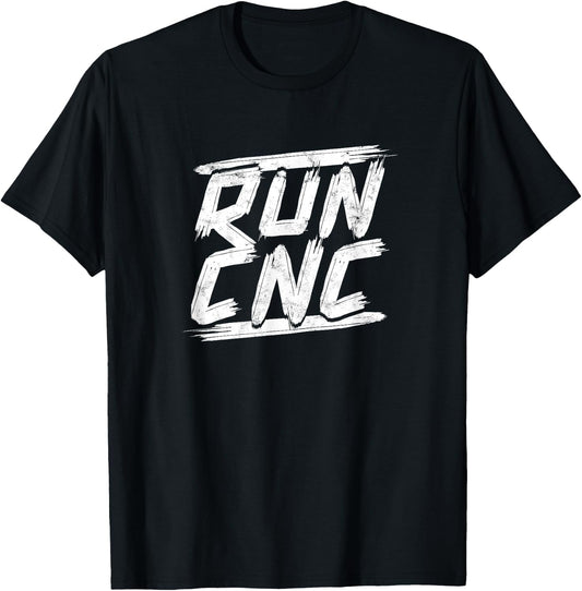Run CNC - mechanical engineering T-Shirt - T-Shirt | Black