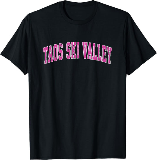 Taos Ski Valley New Mexico NM Vintage Sports Design Pink Des T-Shirt - T-Shirt | Black