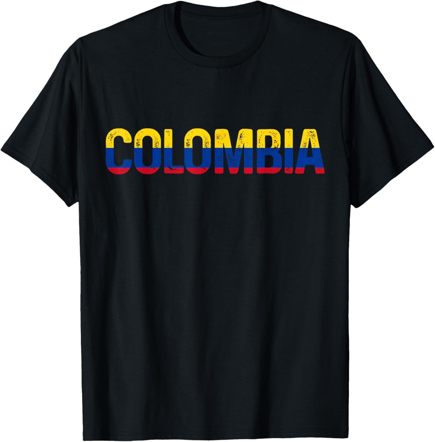 Colombia Flag Vintage Pride T-Shirt - T-Shirt | Black