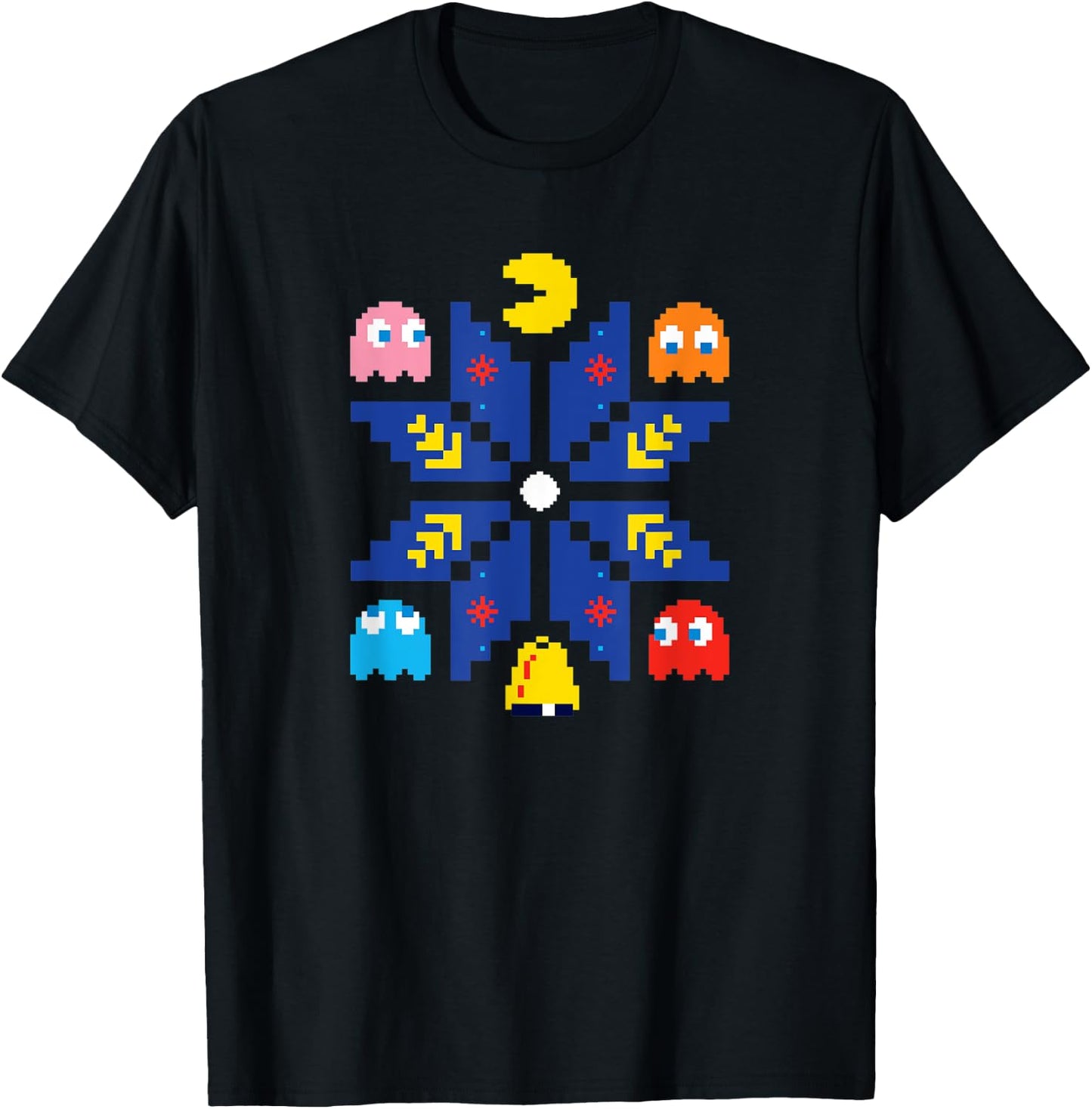 PAC-MAN Christmas T-Shirt - T-Shirt | Black