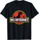 No Internet Funny Gamer Pixel T-Rex Dinosaur Logo T-Shirt - T-Shirt | Black