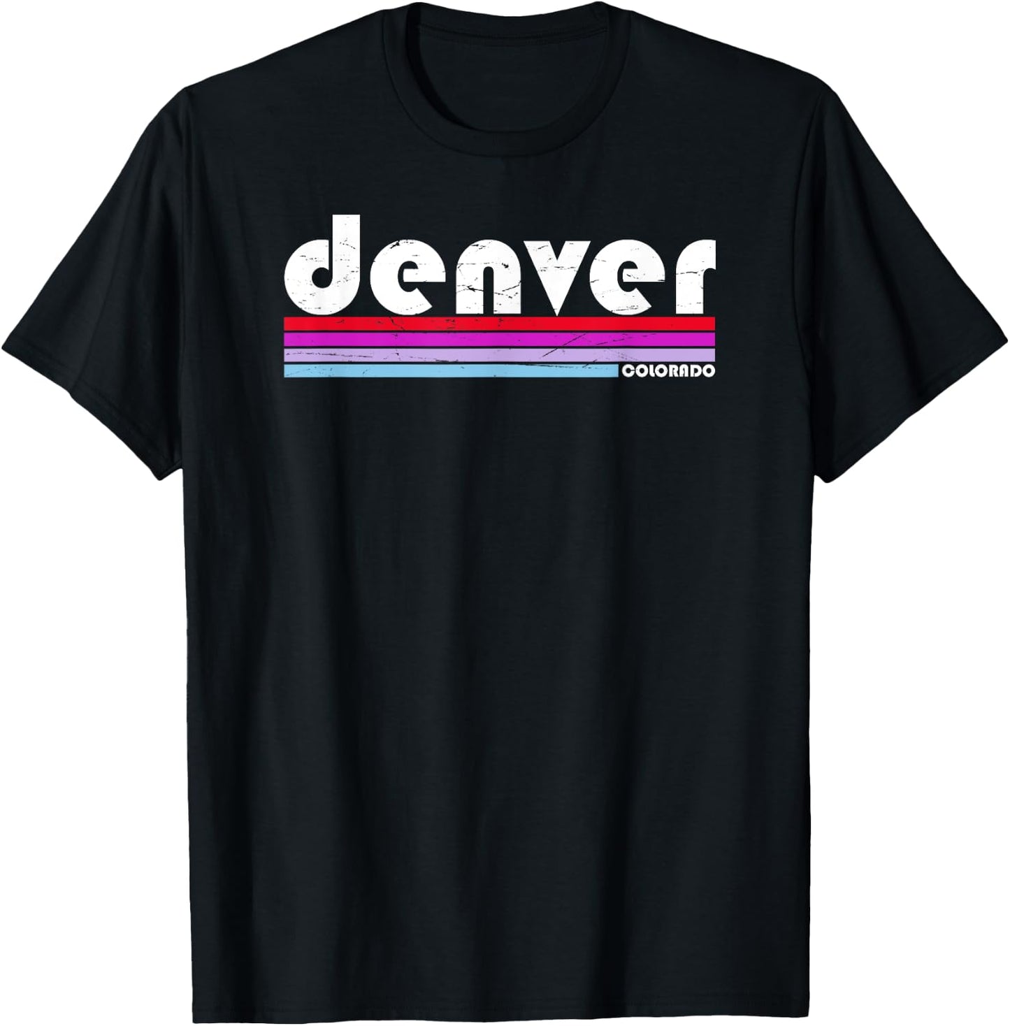 Denver Colorado City Retro T-Shirt - T-Shirt | Black