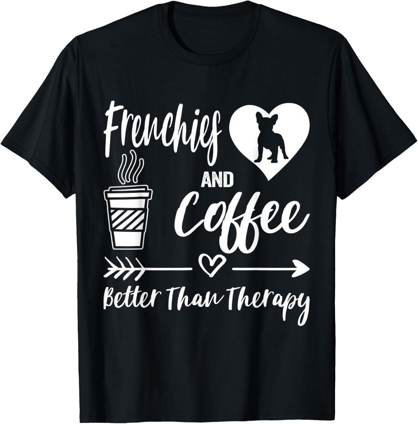 Frenchies And Coffee Frenchie Mom Dad French Bulldog Coffee Men Women Kids T-Shirt - T-Shirt | Black