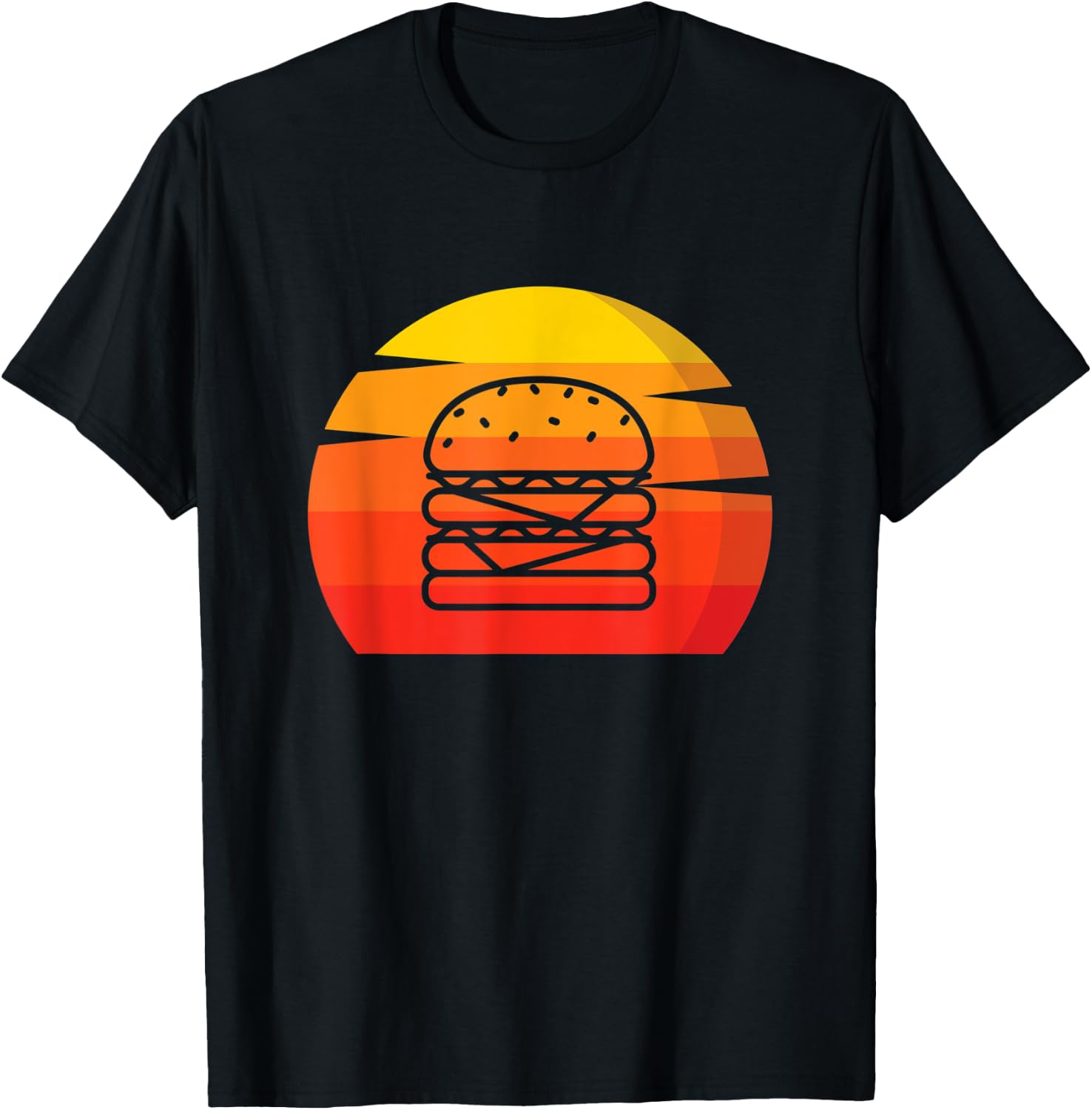 Retro Burger Vintage Design Cheeseburger T-Shirt - T-Shirt | Black