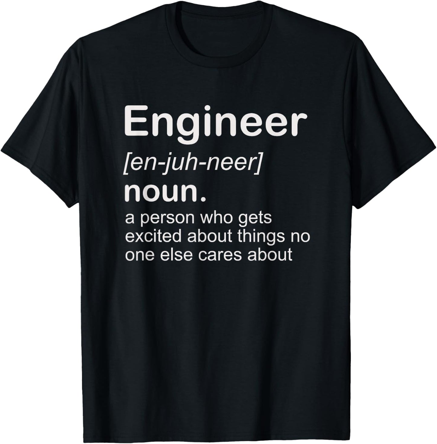 Funny Engineer Noun Definition Engineering Student Teacher T-Shirt - T-Shirt | Black