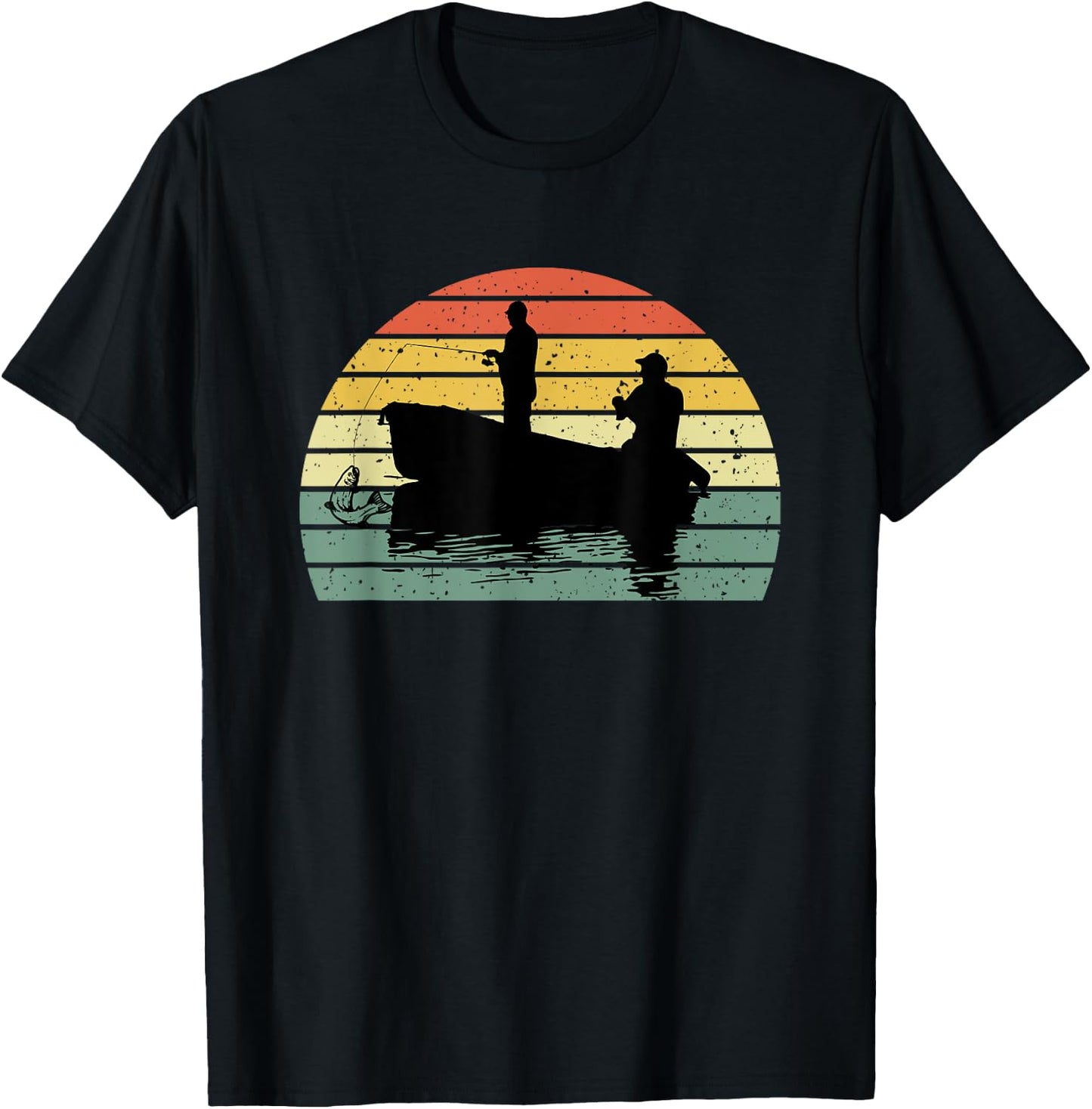 Father And Son Matching Fishing Partners Outdoor Camping T-Shirt - T-Shirt | Black