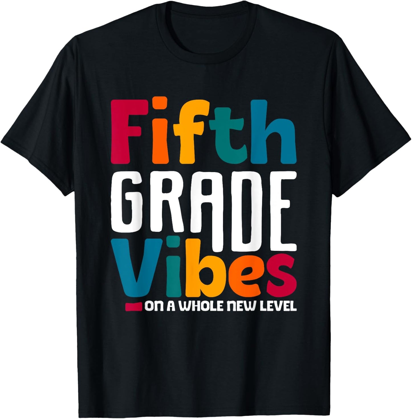 Fifth Grade Vibes Vintage 1st Day of School Team 5th Grade T-Shirt - T-Shirt | Black