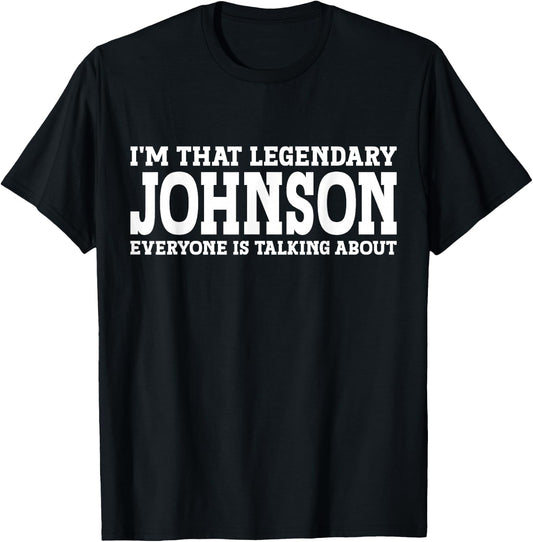 Johnson Surname Funny Team Family Last Name Johnson T-Shirt - T-Shirt | Black