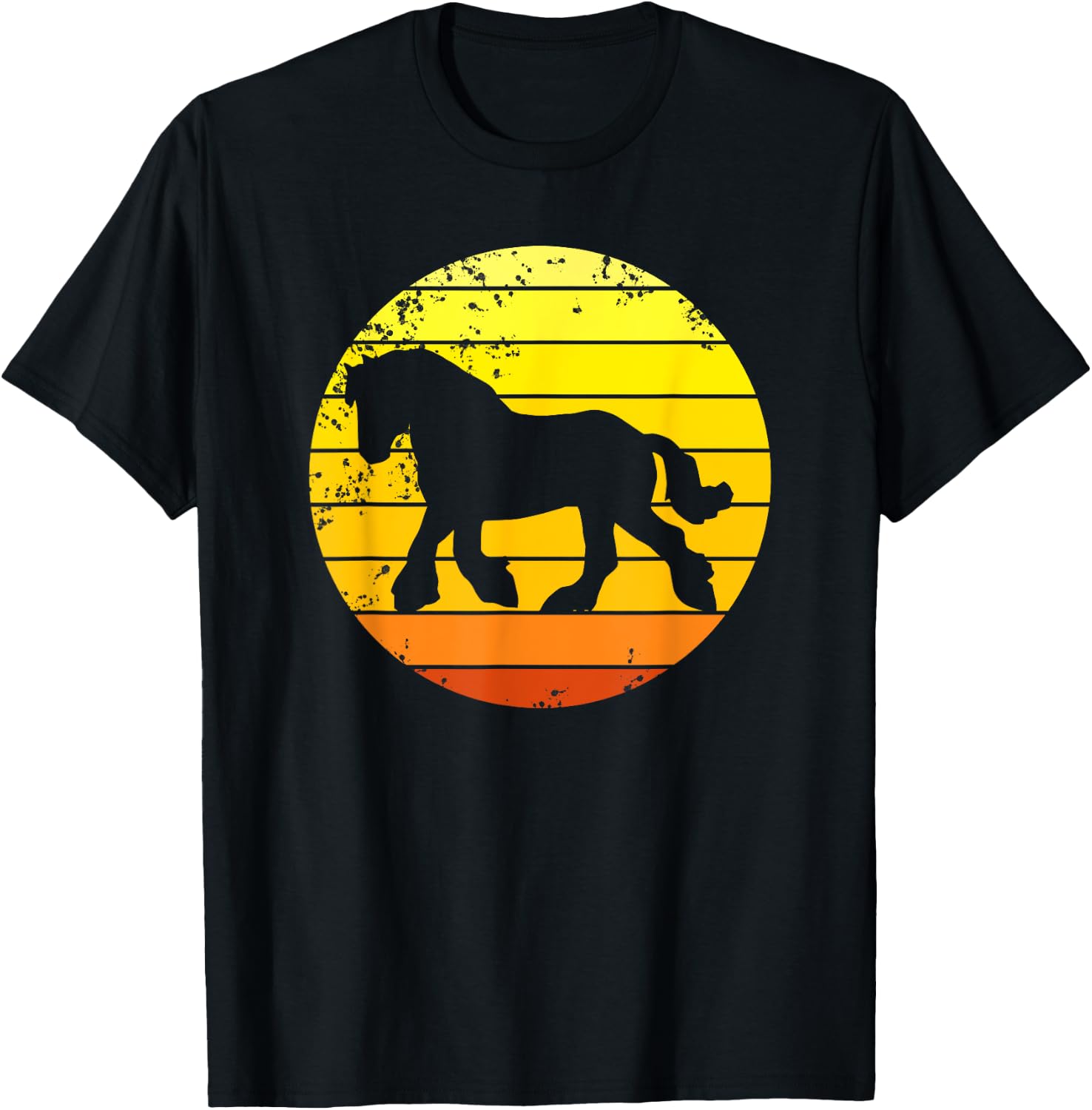 Clydesdale Clydesdales Draft Horse Retro T-Shirt - T-Shirt | Black