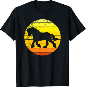 Clydesdale Clydesdales Draft Horse Retro T-Shirt - T-Shirt | Black