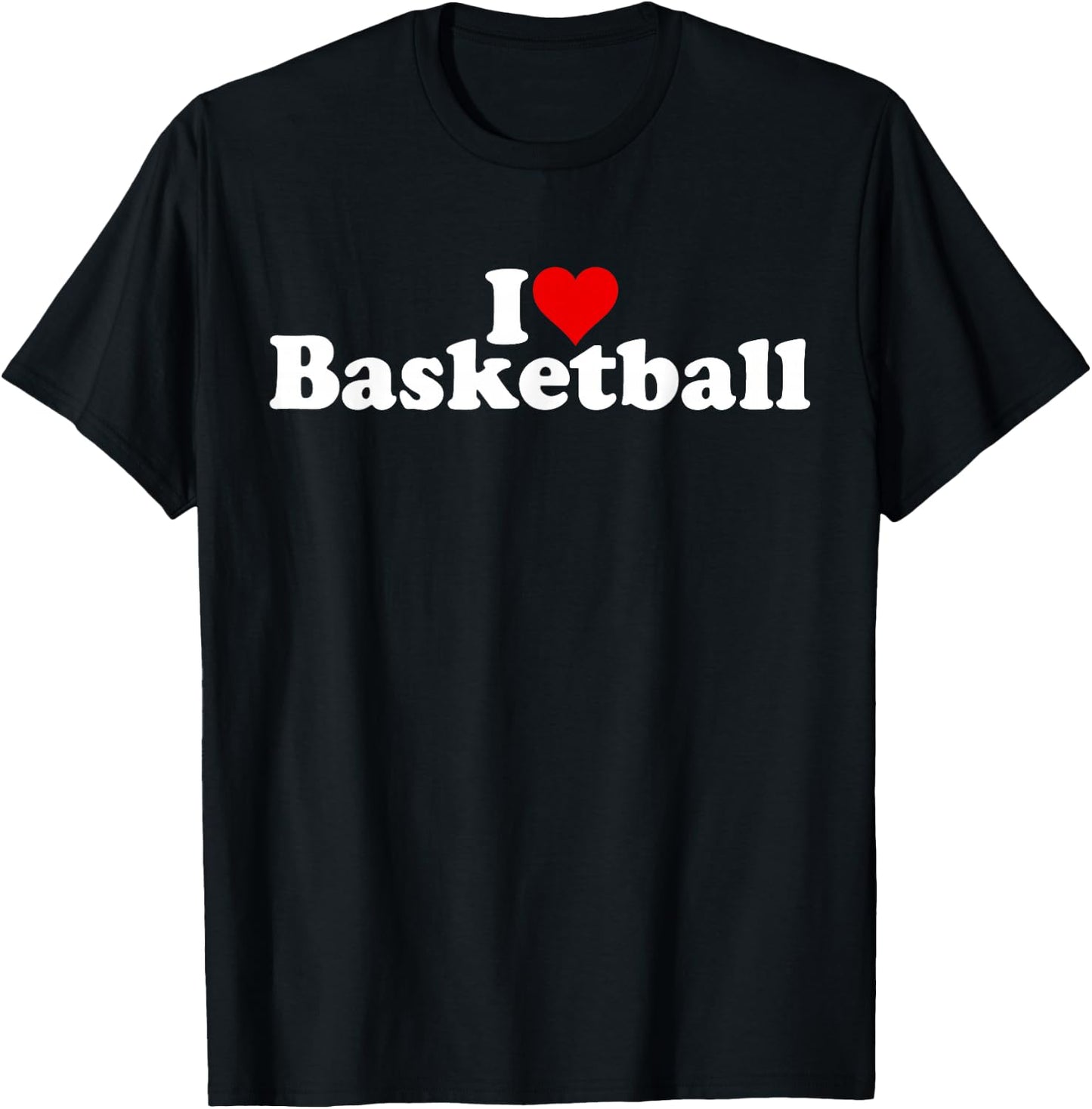 I Love Heart Basketball T-Shirt - T-Shirt | Black