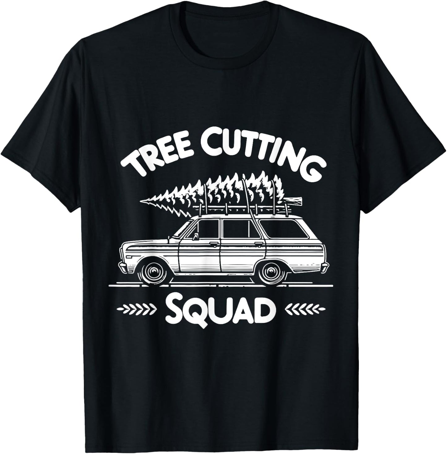 Christmas Tree Cutting Squad Retro T-Shirt - T-Shirt | Black