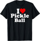 I Love Heart Pickle Ball Pickleball T-Shirt - T-Shirt | Black