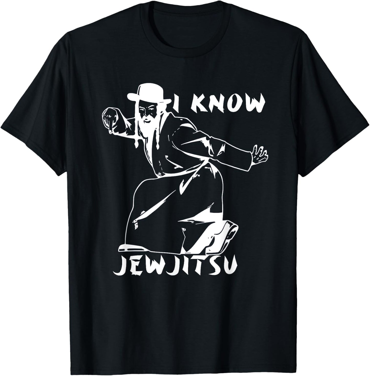 I Know JewJitsu Dance Horah Jiu Jitsu Rabbi T-Shirt - T-Shirt | Black