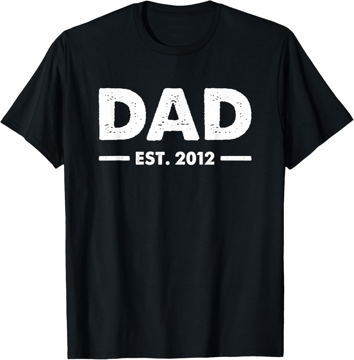 Dad Est 2012 - Dad Established 2012 T-Shirt - T-Shirt | Black