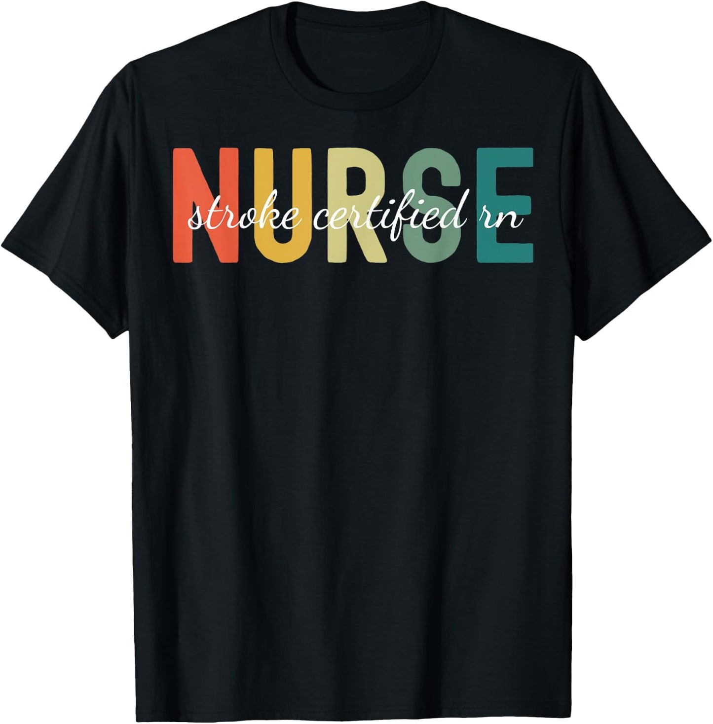 Retro Medical Stroke Certified Registered SCRN Nurse Women T-Shirt - T-Shirt | Black