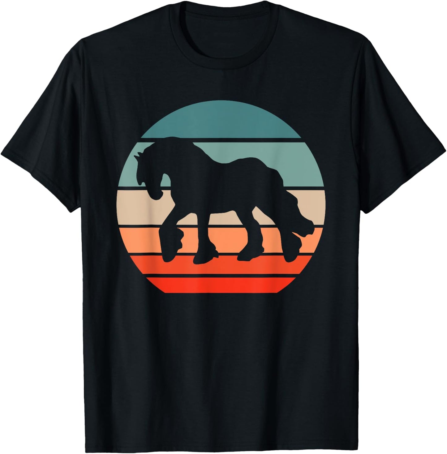 Shire Horse Draft Horses Coldblood Draught Retro T-Shirt - T-Shirt | Black