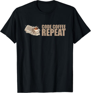 Caffeine Coder Software Developer Engineer Coffee Programmer T-Shirt - T-Shirt | Black