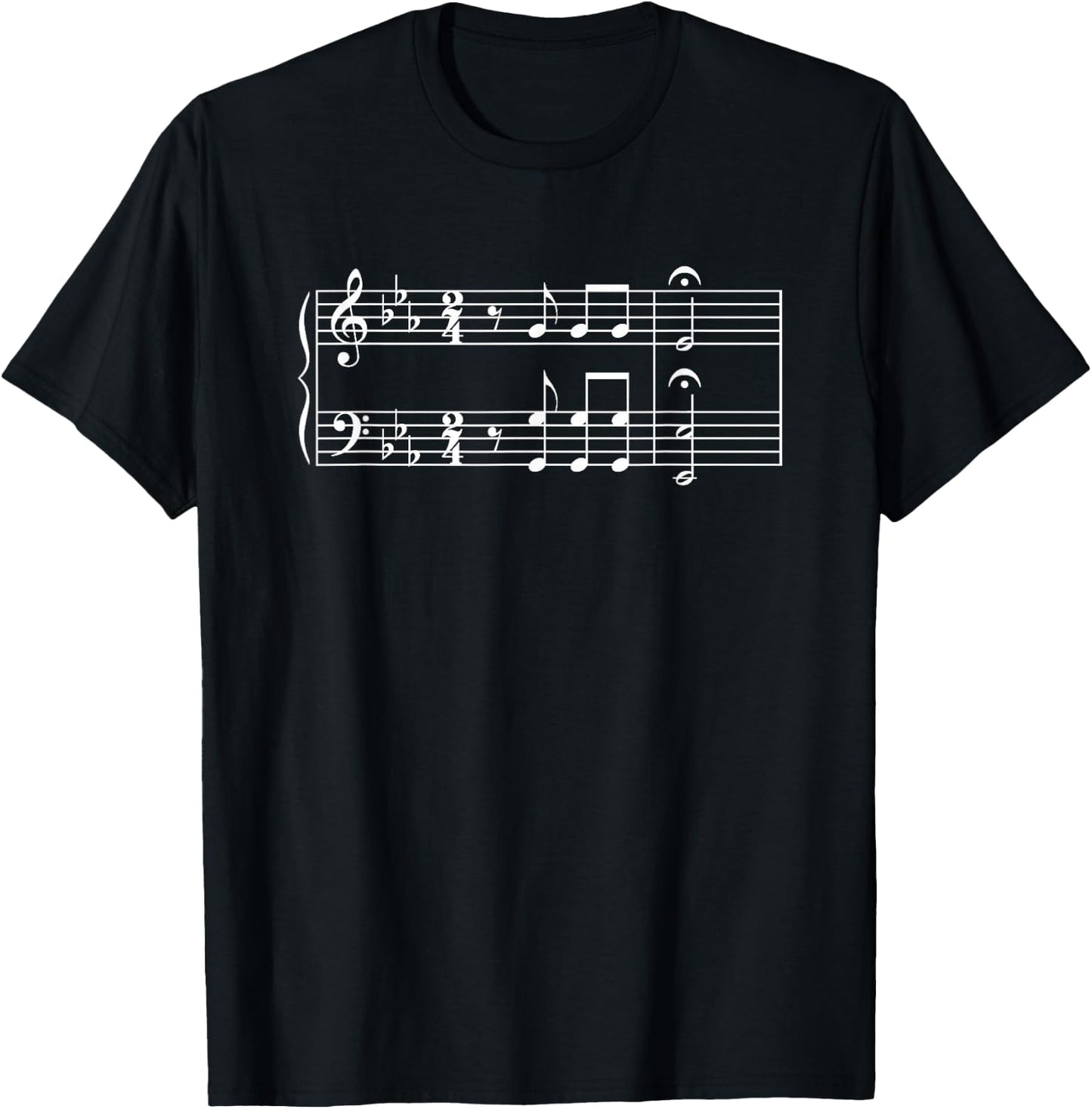 Ludwig van Beethoven 5th Symphony Music Notation T-Shirt - T-Shirt | Black