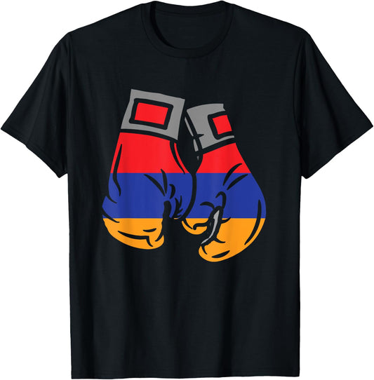 Boxing Glove With The Flag Of Armenia T-Shirt - T-Shirt | Black