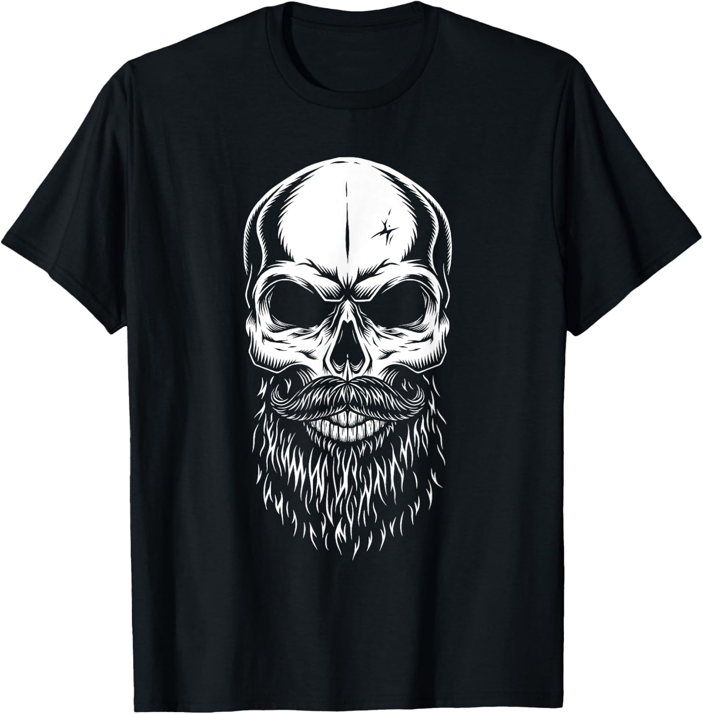 Bearded Skull Lazy Halloween Costume Cool Skeleton Beard T-Shirt - T-Shirt | Black