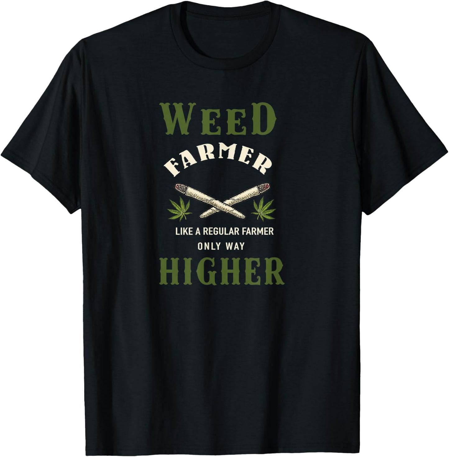 Weed Farmer Marijuana Funny 420 Cannabis THC Themed T-Shirt - T-Shirt | Black