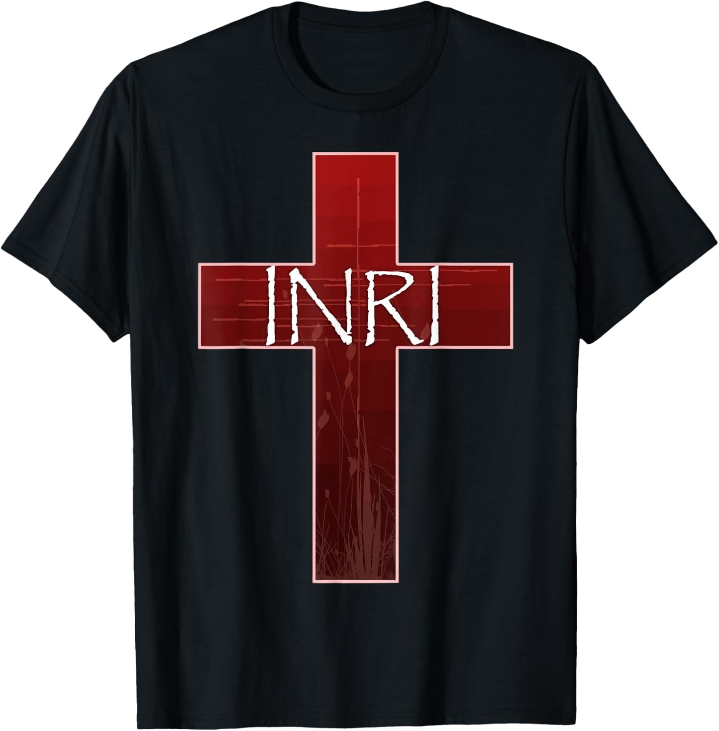 INRI Cross Crucifix Jesus Catholic Easter King of Jews Latin T-Shirt - T-Shirt | Black