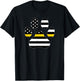911 Police Dispatcher Thin Gold Line Flag for Animal Lover T-Shirt - T-Shirt | Black