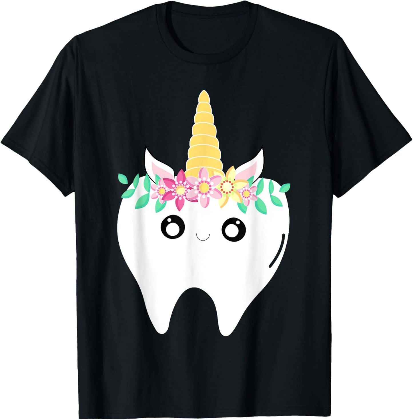 Unicorn Tooth Dentist Lost First Tooth Kawaii Fairy Tooth T-Shirt - T-Shirt | Black