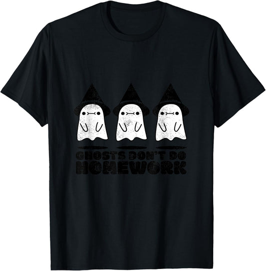 Halloween - Ghost Don't Do Homework T-Shirt - T-Shirt | Black