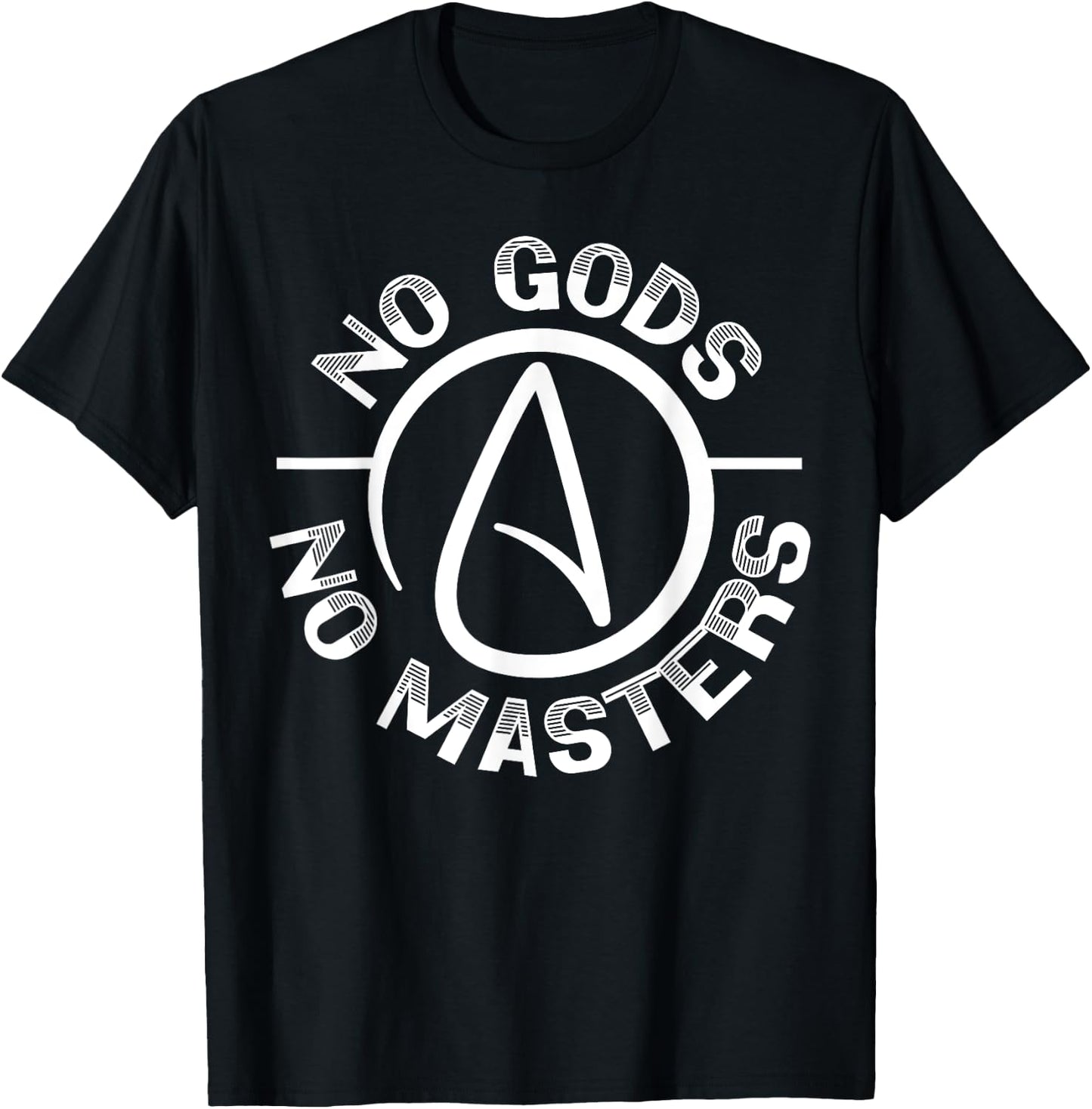 No Gods No Master Anti-Religion Agnostic Blackcraft Atheist T-Shirt - T-Shirt | Black
