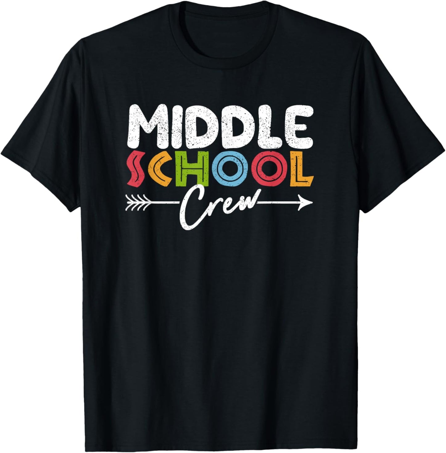 Middle School Crew Retro Funny Teacher Student Vintage T-Shirt - T-Shirt | Black