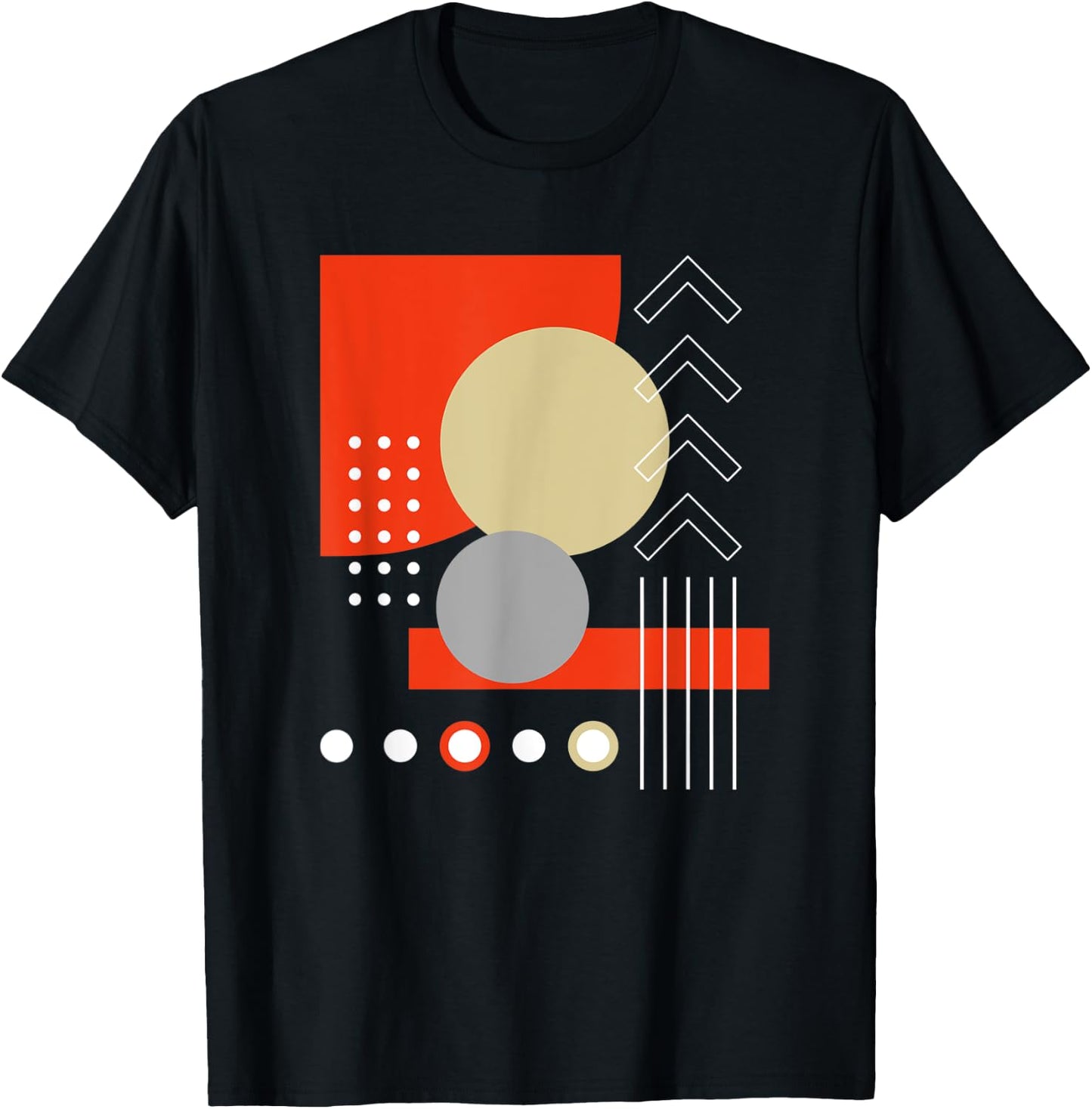 Geometric Shapes Abstract Modern Art Design Vintage Retro T-Shirt - T-Shirt | Black