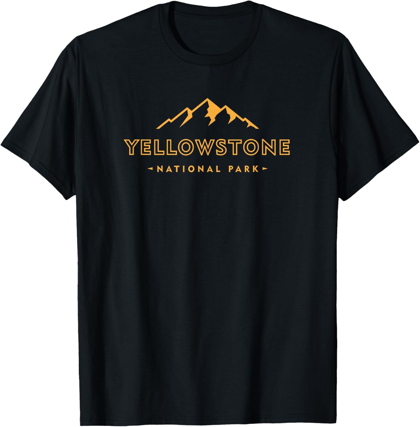 Retro Mountain Yellowstone National Park Hiking Souvenir T-Shirt - T-Shirt | Black