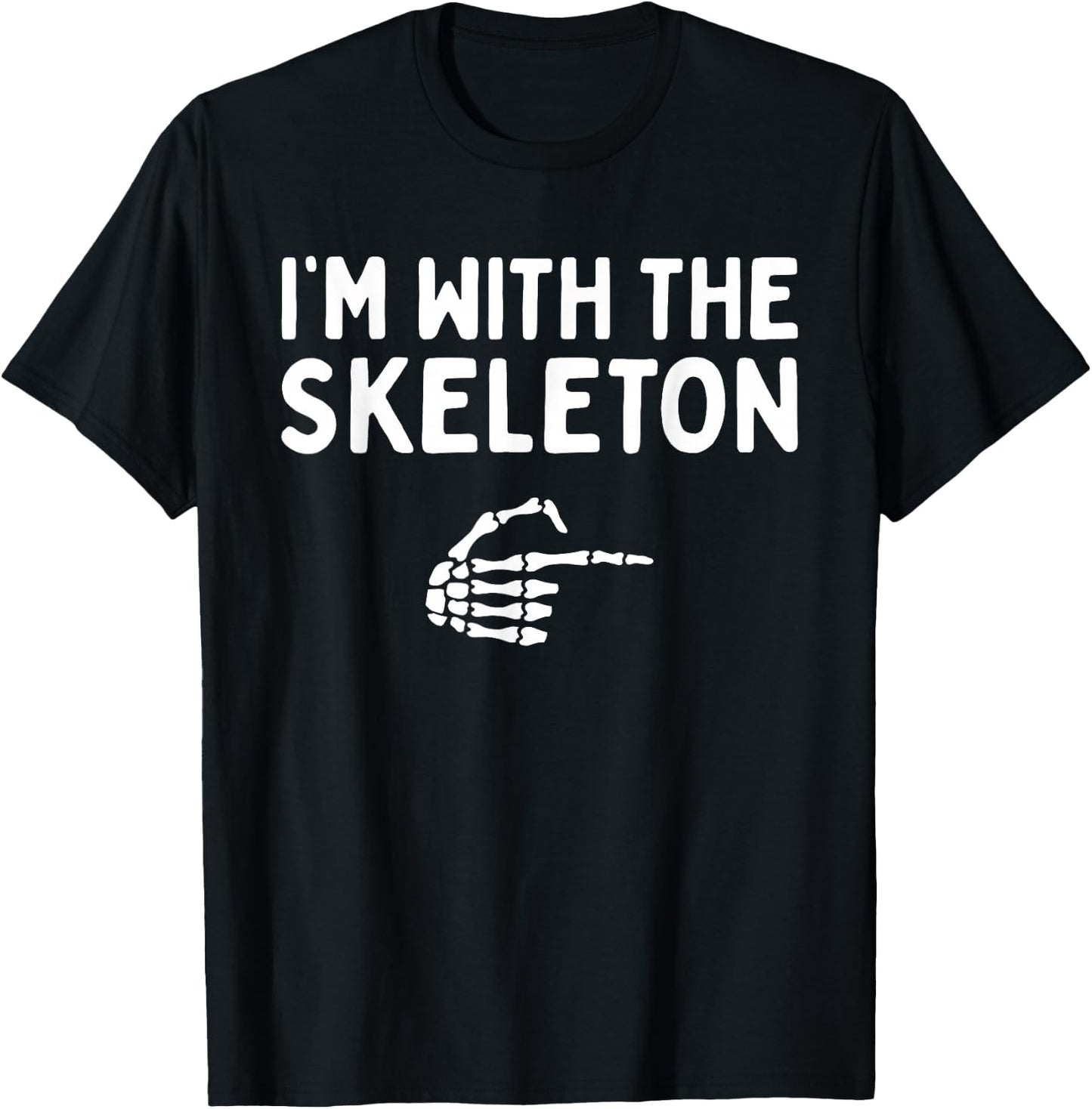 I'm With The Skeleton Halloween Costume Matching Couples T-Shirt - T-Shirt | Black