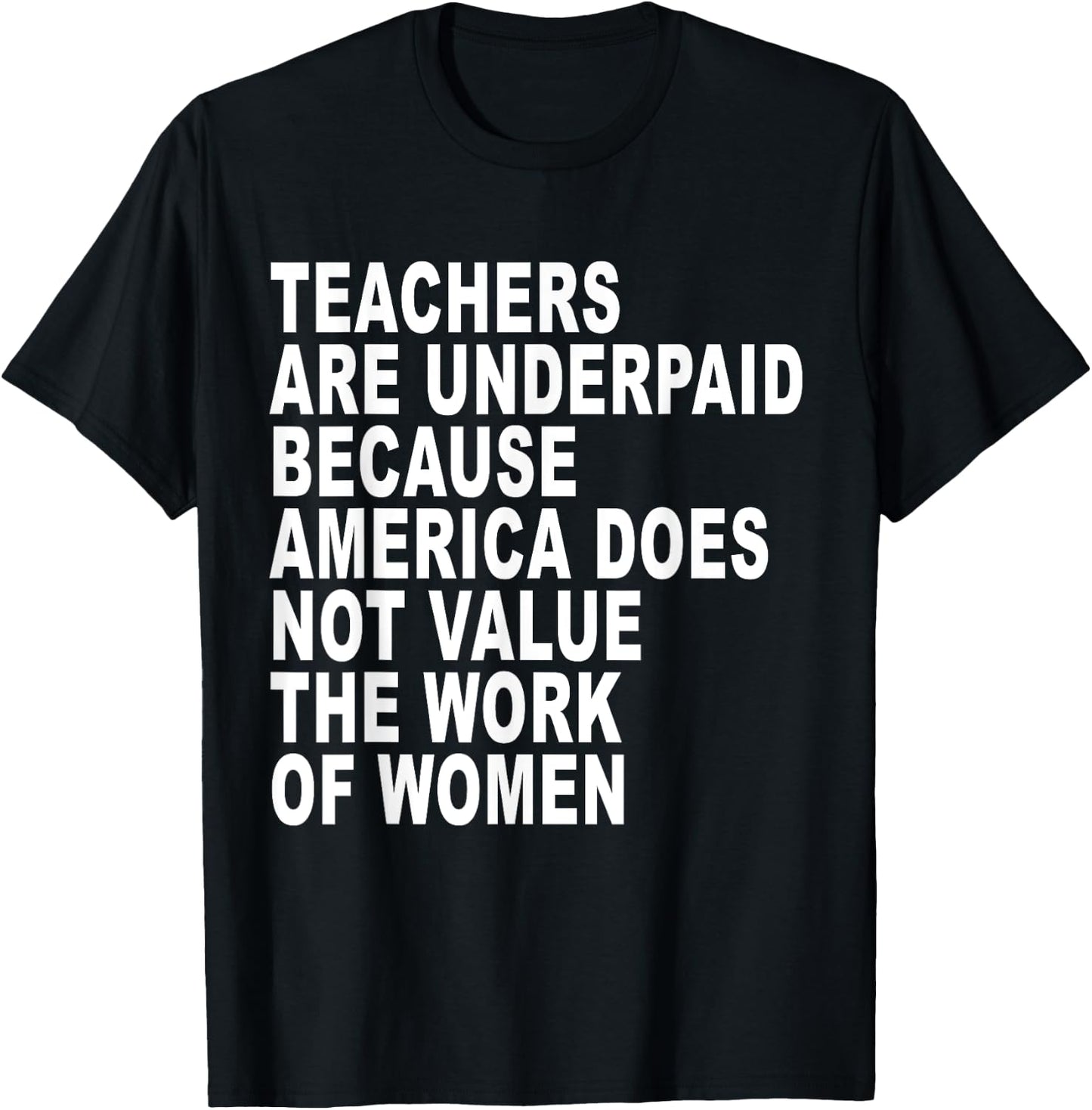 Teachers Are Underpaid Because America Does Not Value Funny Men Women T-Shirt - T-Shirt | Black