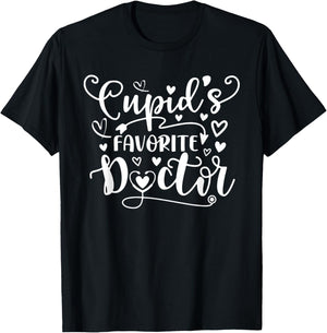 Cupid's Favorite Doctor Shirt Funny Doctor Valentine's Day T-Shirt - T-Shirt | Black