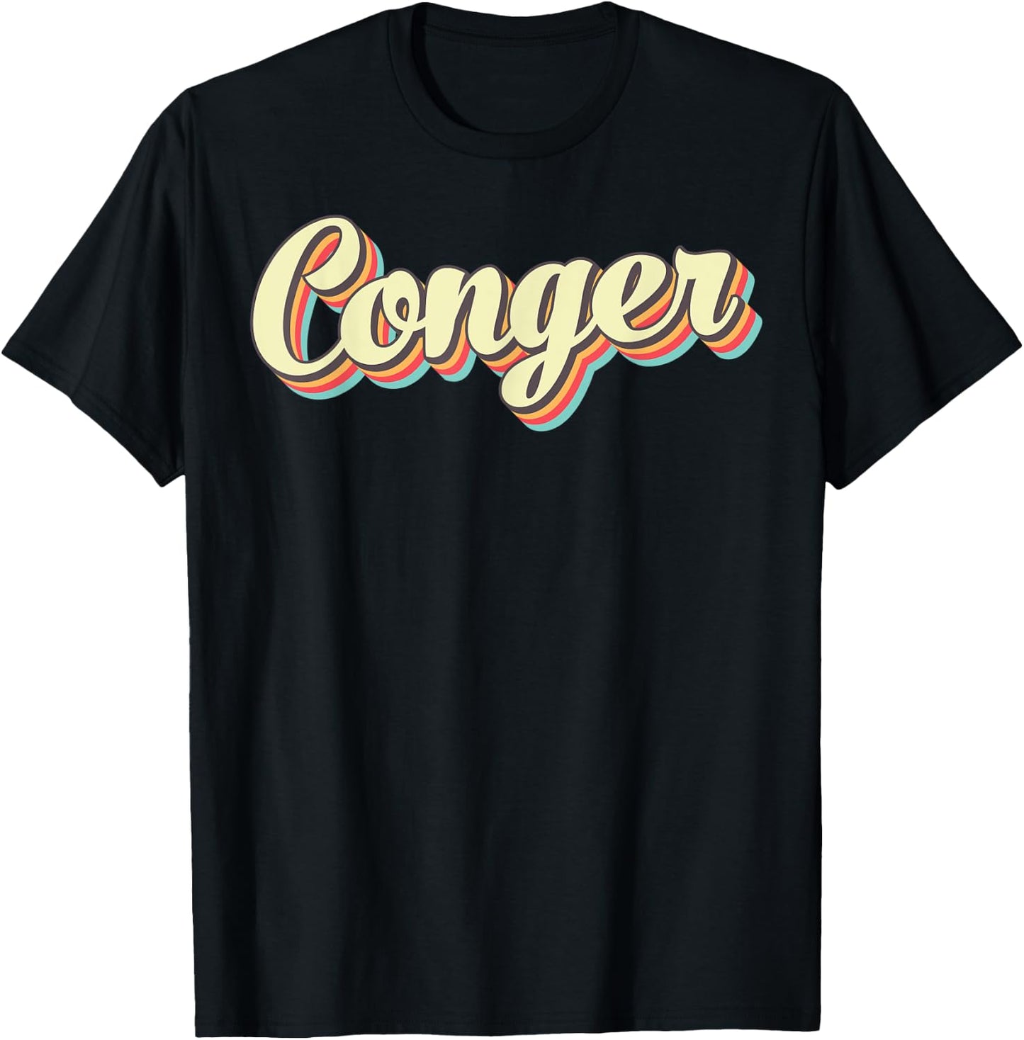 Conger Retro Art Baseball Font Vintage T-Shirt - T-Shirt | Black