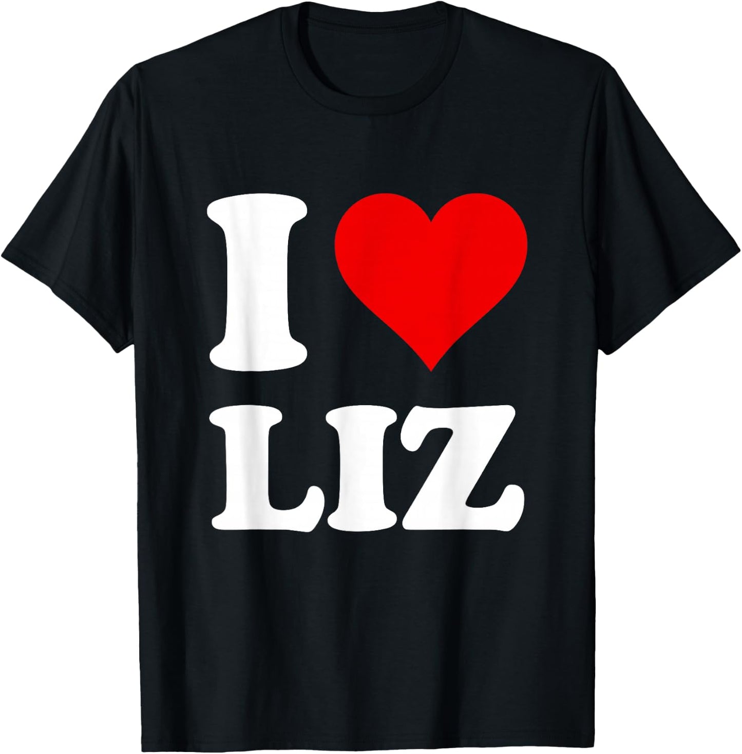 Red Heart I Love Liz T-Shirt - T-Shirt | Black