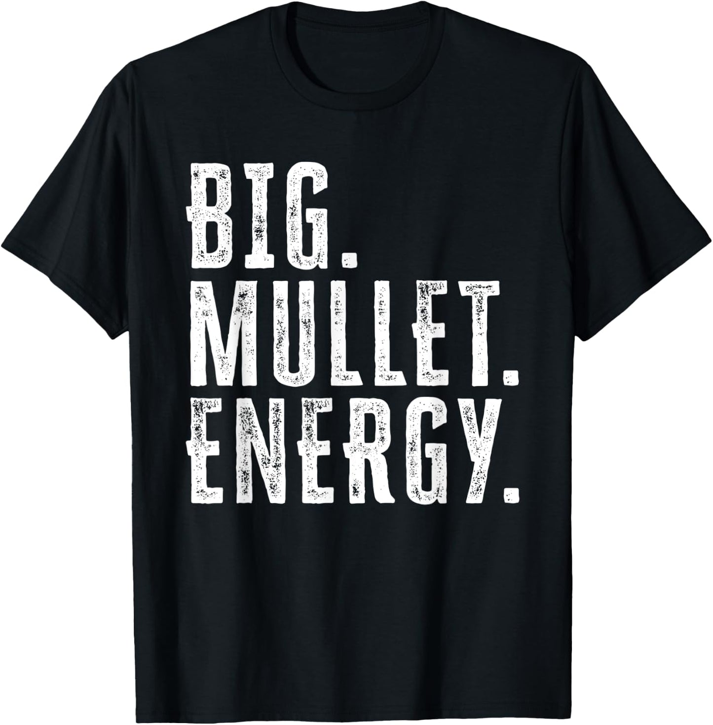 Big Mullet Energy Funny 80s Hair Boys Daddy Haircut T-Shirt - T-Shirt | Black