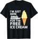 I'm Just Here for The Free Ice Cream Funny Cruise 2025 Women Girls Kids T-Shirt - T-Shirt | Black